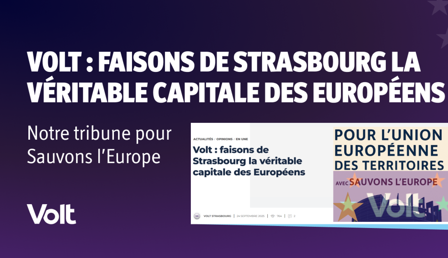 Notre tribune pour Sauvons l'Europe
