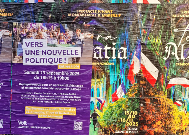 Affiche Volt collée à Mulhouse