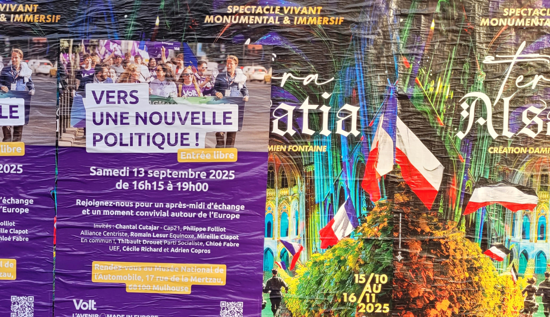 Affiche Volt collée à Mulhouse