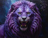 Lion violet grognant