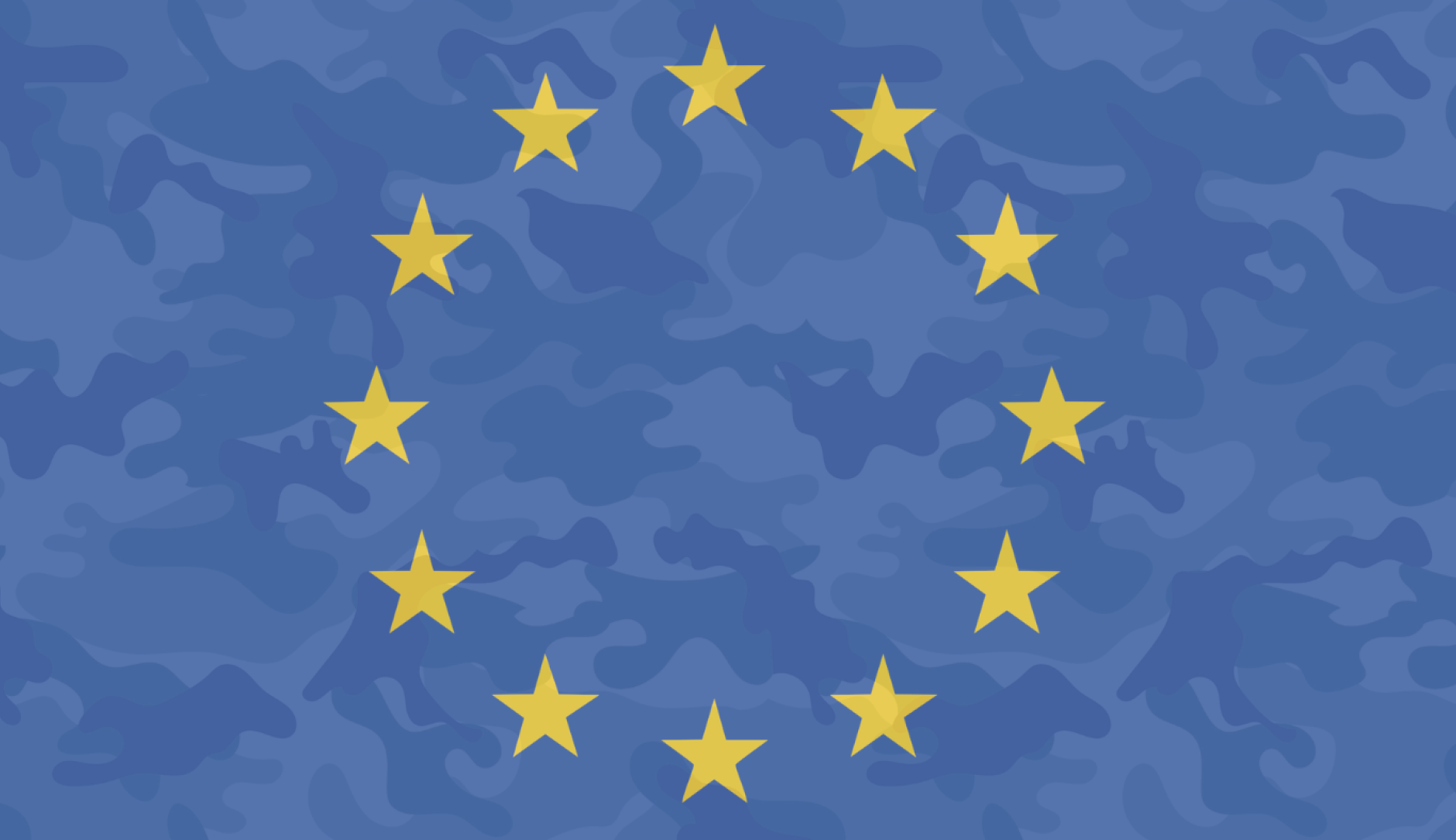 Étoiles de l'UE sur fond camouflage