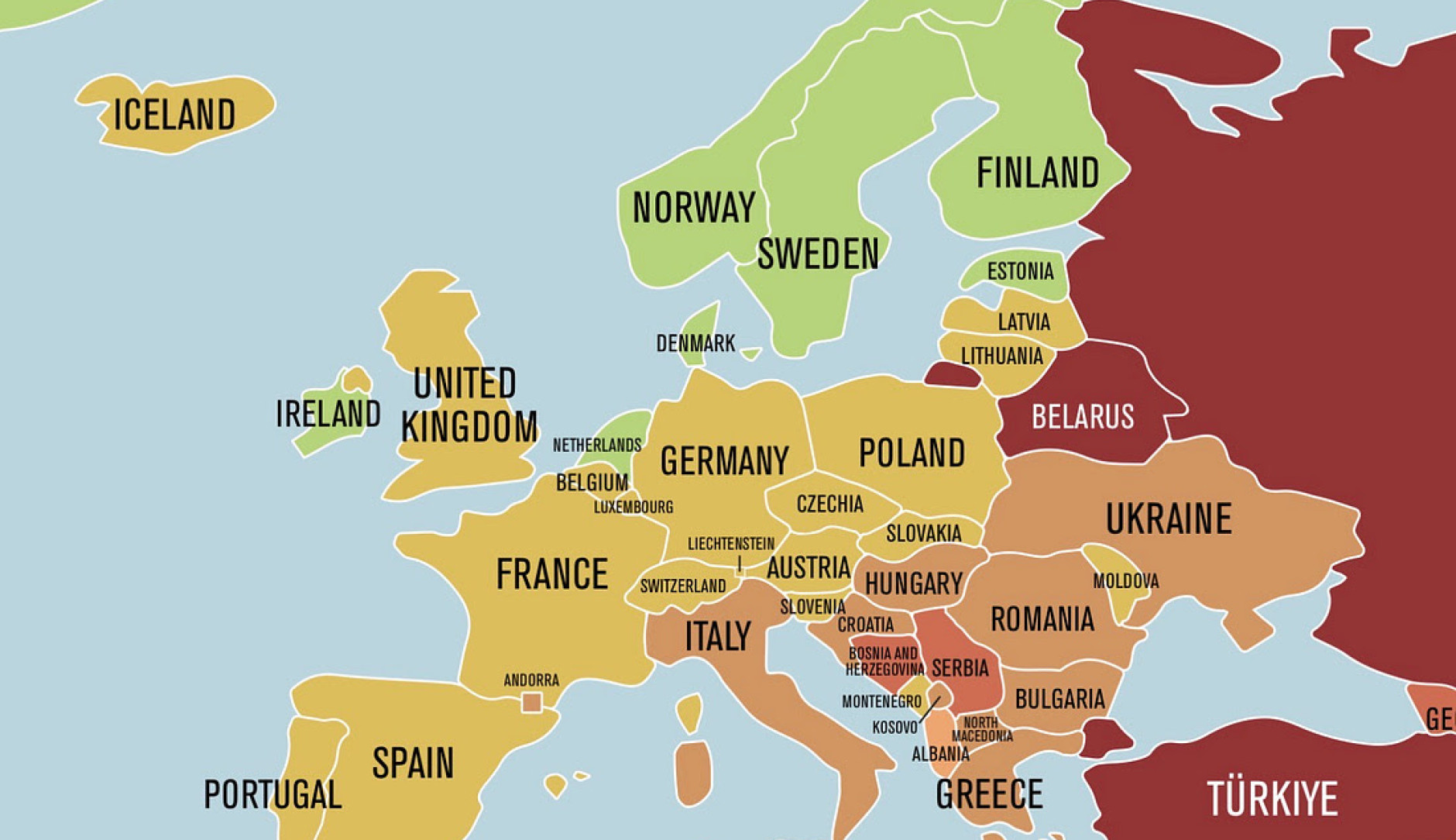 carte de l'Europe liberté presse