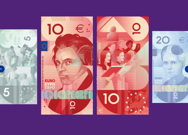 Quelques-unes des options envisagées pour les nouveaux billets en euros