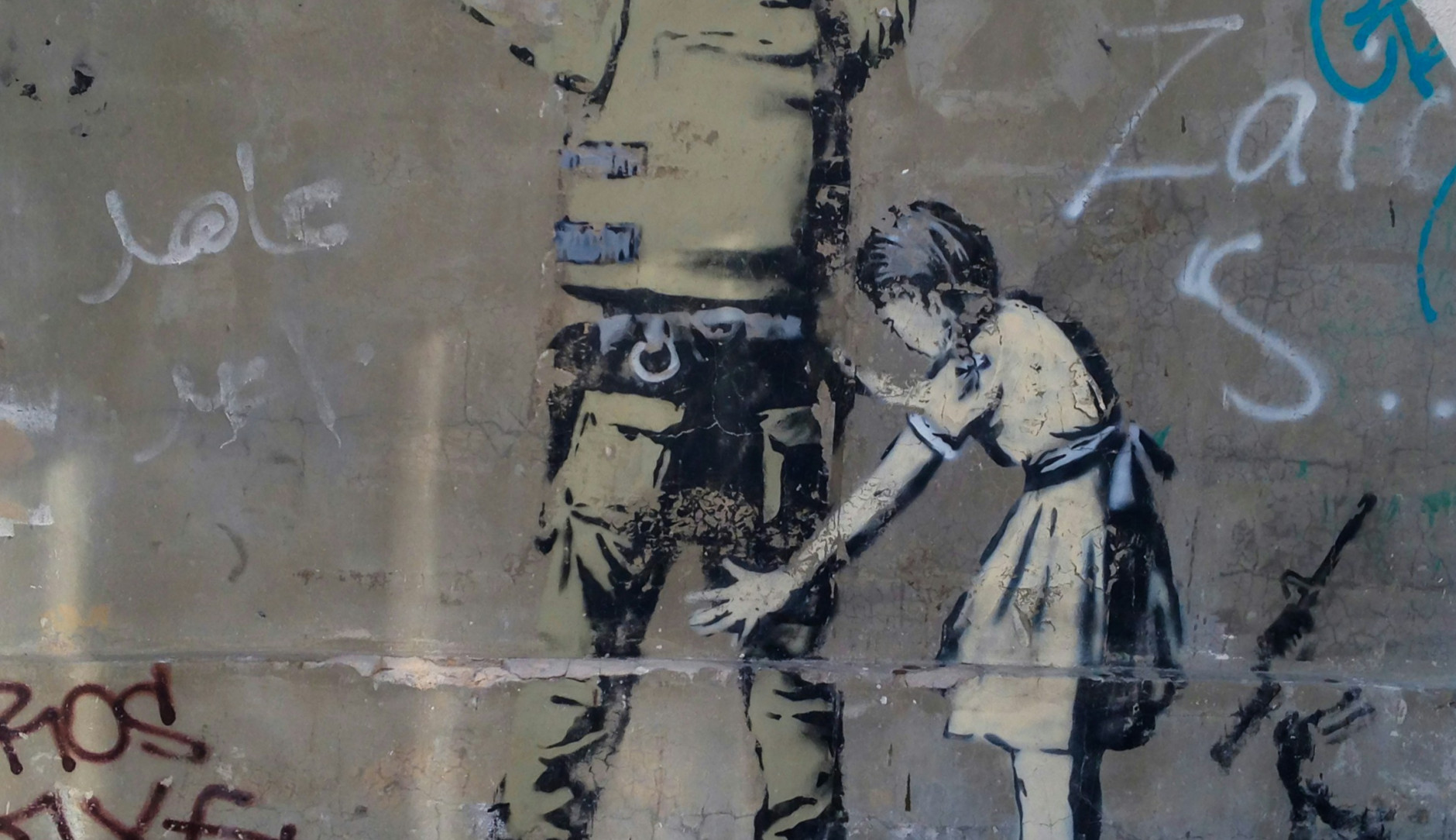 Image de Banksy sur un mur en Cisjordanie