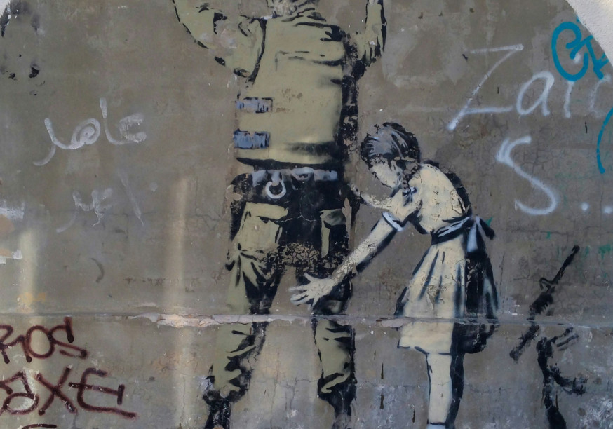 Image de Banksy sur un mur en Cisjordanie