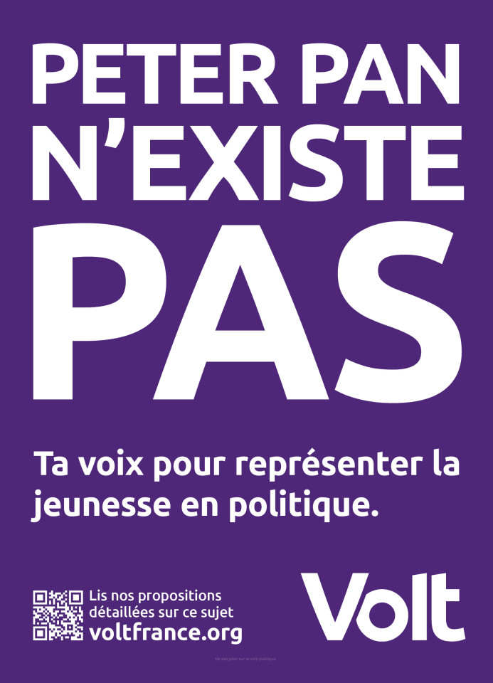 affiche volt avec l'accroche peter pan n'existe pas