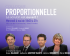 affiche bleue montrant 3 hommes et une femme