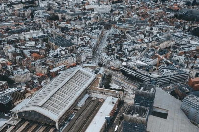 Gare de Lille Flandres vu de l'air