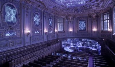 La salle Liard de la Sorbonne imaginé à l'IA