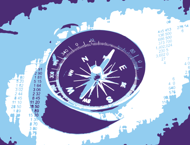 Un compas en violet