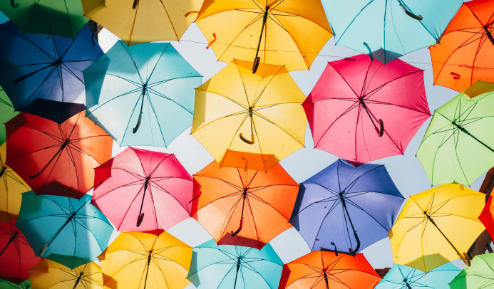 Parapluies multicolores