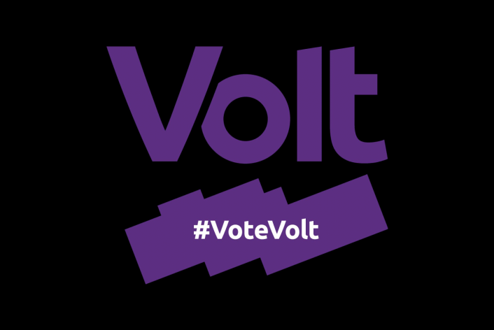 Logo de Volt avec hashtag #votevolt