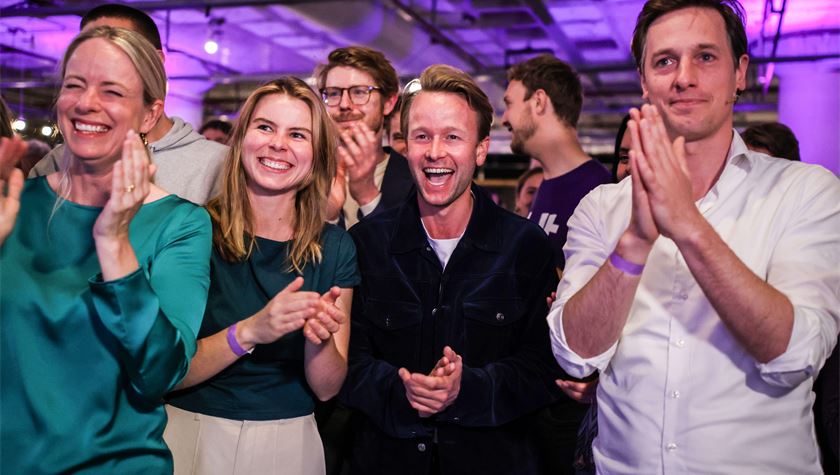 Anna Strolenberg et Reinier van Lanschot le soir des élections